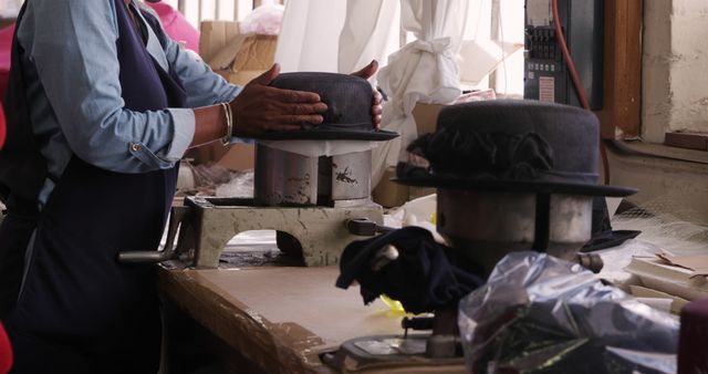 Person Shaping Hat in Artisan Workshop - Download Free Stock Images Pikwizard.com