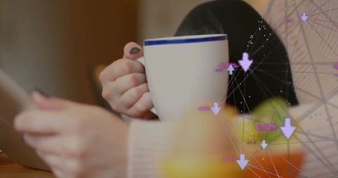 Modern Connectivity Lifestyle with Tablet and Coffee