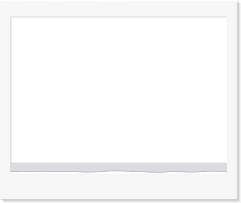 Minimalist white frame with teal placeholder on transparent background