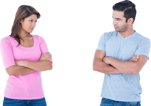 Transparent Angry Couple Standing With Arms Crossed - Download Free Stock Videos Pikwizard.com