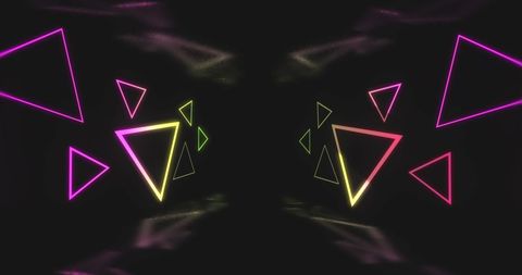 Vibrant Neon Triangles on Dark Background - Download Free Stock Images Pikwizard.com