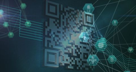 Digital QR Code with Medical Network Interface - Download Free Stock Images Pikwizard.com