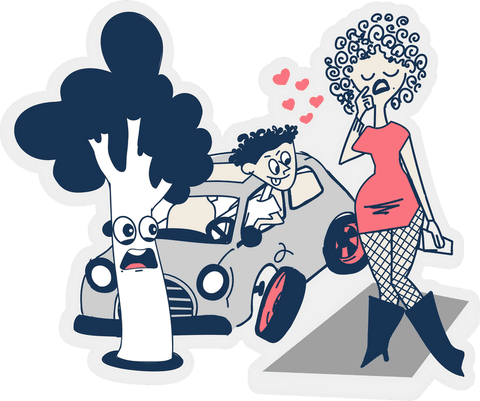 Humorous Urban Accident Scene on Transparent Background - Download Free Stock Videos Pikwizard.com