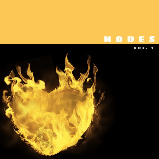 Fiery Glowing Heart with Bold Text Composition for Nodes Vol. 1 Album - Download Free Stock Templates Pikwizard.com