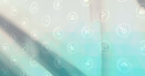 Abstract network connections with digital technology icons