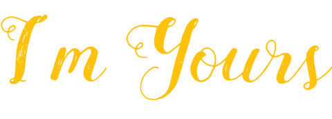 Elegant i'm yours quote in gold script on transparent background