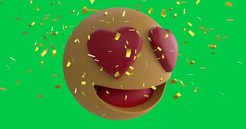 Emoji With Heart Eyes and Celebratory Confetti - Download Free Stock Images Pikwizard.com