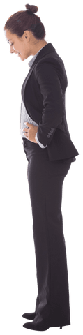 Caucasian Businesswoman Looking Down on Transparent Background - Download Free Stock Videos Pikwizard.com