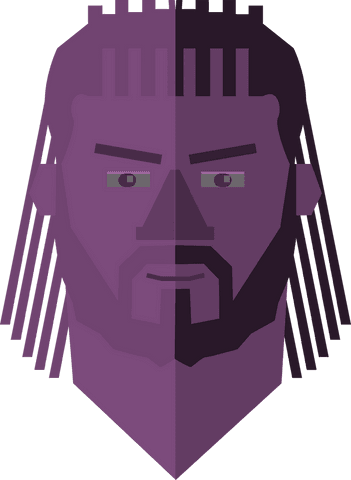 Purple cartoon male head transparent illustration