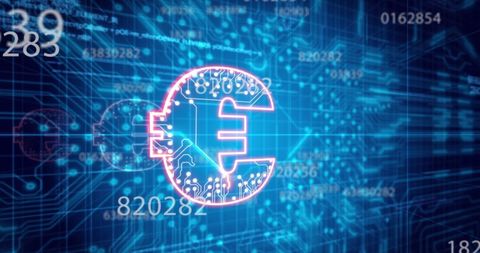 Digital Euro Symbol with Circuit Design and Data Codes - Download Free Stock Images Pikwizard.com