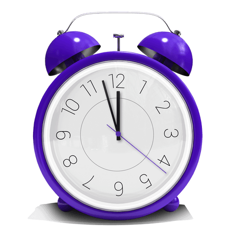 Purple Transparent Twin Bell Alarm Clock Striking Midnight - Download Free Stock Videos Pikwizard.com