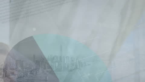 Abstract Data Visualization Overlapping Urban Cityscape