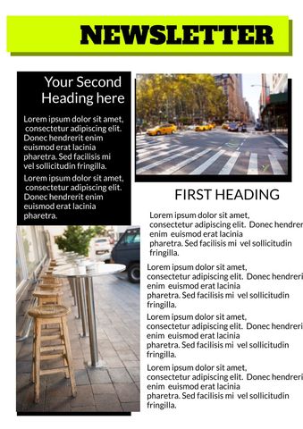 Urban Newsletter Design with Cityscape Background - Download Free Stock Templates Pikwizard.com