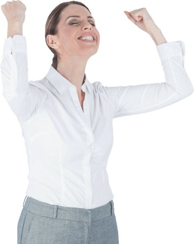 transparent successful businesswoman clenching fists joyfully - Download Free Stock Videos Pikwizard.com