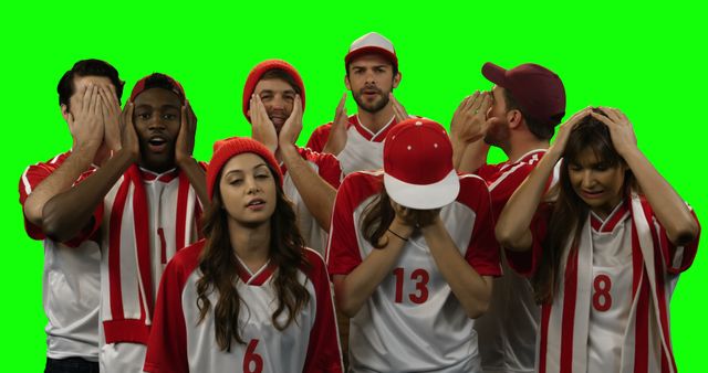 Disappointed Football Fans Reacting on Green Screen Background - Download Free Stock Images Pikwizard.com