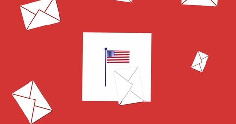 Falling Envelopes with American Flag for Celebration Concept - Download Free Stock Images Pikwizard.com