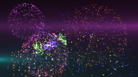Vibrant Firework Display on Colorful Background