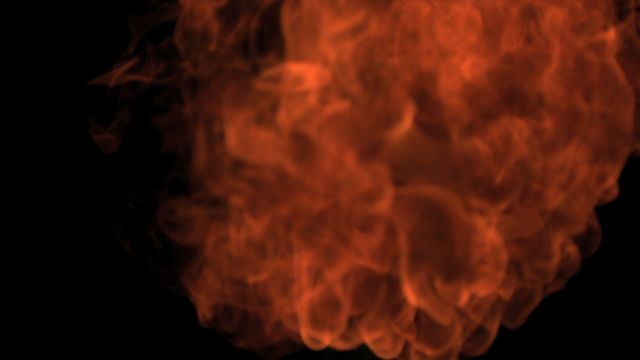 Thick fireball moving vertically, captured in slow motion against a black background. Ideal for use in dynamic, dramatic scenes in film production, advertising campaigns focused on energy and power, or safety and danger awareness materials. Can effectively create atmospheric effects or highlight themes of danger, excitement, and intensity.