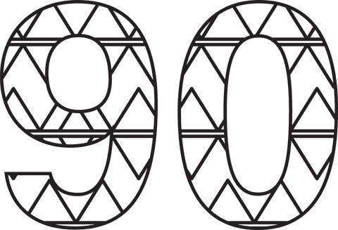 Illustrated Number 90 with Geometric Pattern on Transparent Background - Download Free Stock Videos Pikwizard.com