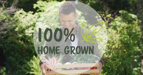 Smiling Man Holding Fresh Organic Vegetables
