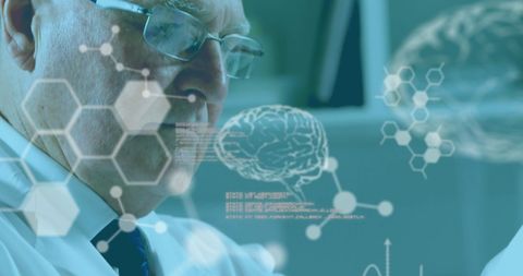 Scientific Investigation with Digital Brain Projections - Download Free Stock Images Pikwizard.com