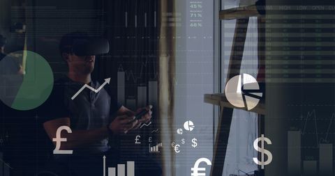 Disabled Man Using VR for Financial Data Analysis - Download Free Stock Images Pikwizard.com