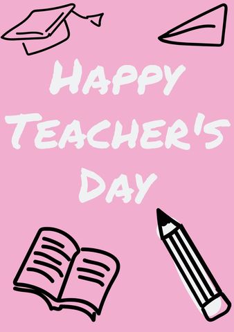 teacher's day celebration card with education icons - Download Free Stock Templates Pikwizard.com