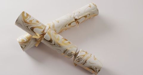 Elegant Marble-Style Gold and White Christmas Crackers - Download Free Stock Images Pikwizard.com