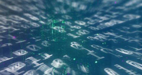 Futuristic Binary Code in Virtual Digital Space