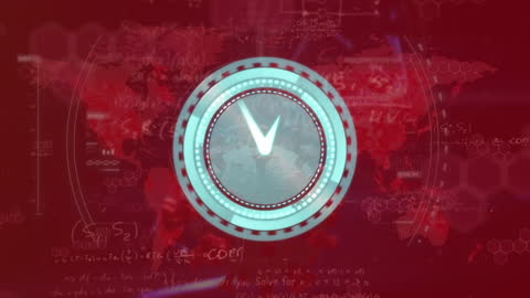 Futuristic Global Clock Animation with Data Network