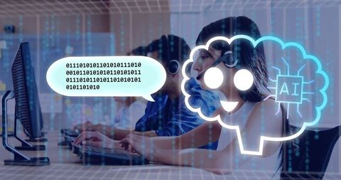 Customer support team using ai technology for efficient solutions