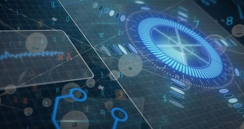 Abstract Tech Interface with Holographic Elements - Download Free Stock Images Pikwizard.com