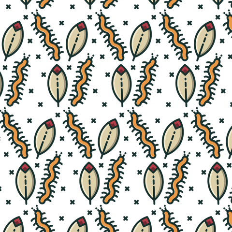 Seamless Pattern with Leaves and Millipedes on Transparent Background - Download Free Stock Videos Pikwizard.com