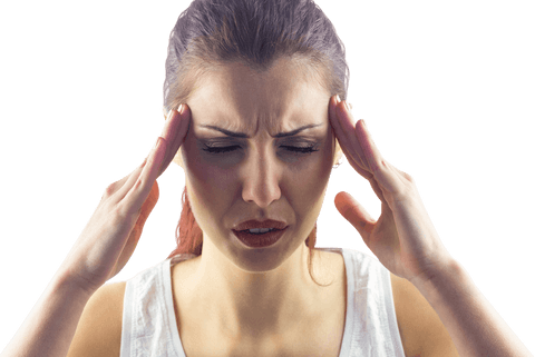 Transparent Background Woman Experiencing Headache Pain Relief Medical Concept