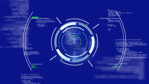 Futuristic HUD Interface with Computer Code