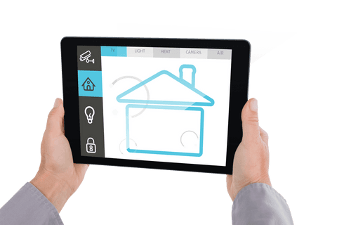 hands operating tablet with transparent smart home interface - Download Free Stock Videos Pikwizard.com