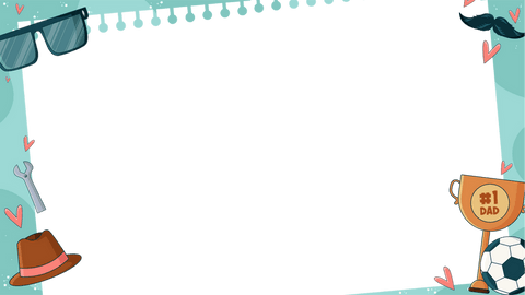 Transparent Father's Day Themed Frame with Playful Icons