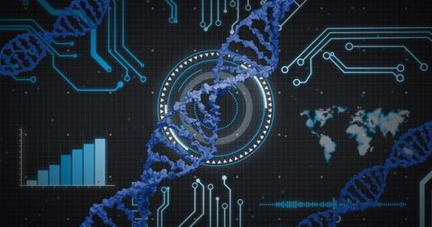 DNA Strand and Digital Data Technology Background - Download Free Stock Images Pikwizard.com