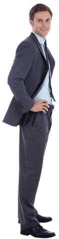 Smiling businessman with transparent background in suit