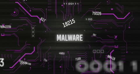 Digital Malware Concept Over Electronic Circuitry Backdrop