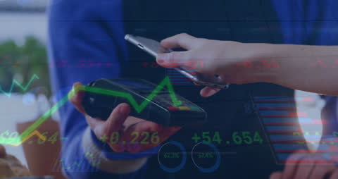 Digital Payment Concept with Smartphone Transaction and Financial Data