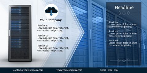 tech services promo with server room for connectivity solutions - Download Free Stock Templates Pikwizard.com