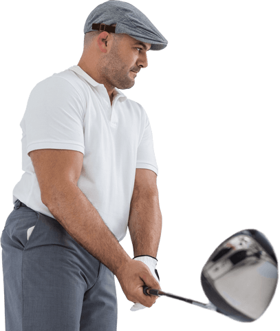 transparent golf enthusiast preparing for shot with club - Download Free Stock Videos Pikwizard.com