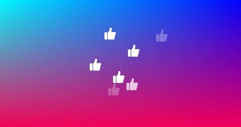 Social Media Thumbs Up Icon on Gradient Background - Download Free Stock Images Pikwizard.com