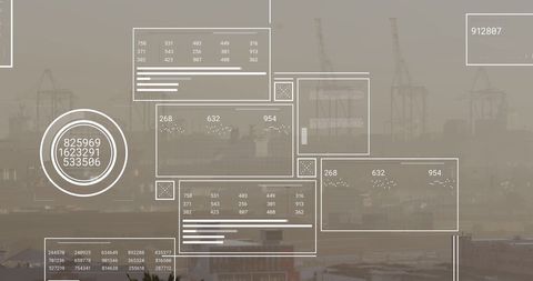 Digital Data Interfaces Overlaying Urban Skyline - Download Free Stock Images Pikwizard.com