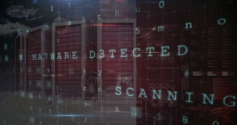 digital malware detection interface with server racks and coding elements - Download Free Stock Images Pikwizard.com