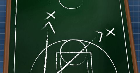 Chalkboard Sports Strategy Illustration with Xs and Os