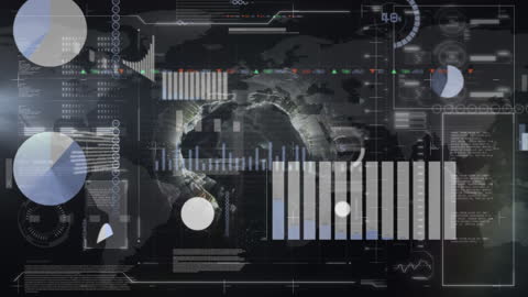 Futuristic Financial Data Animation with Business Interface