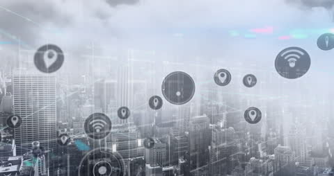 Futuristic Digital Connectivity Over Modern Skyscraper Cityscape