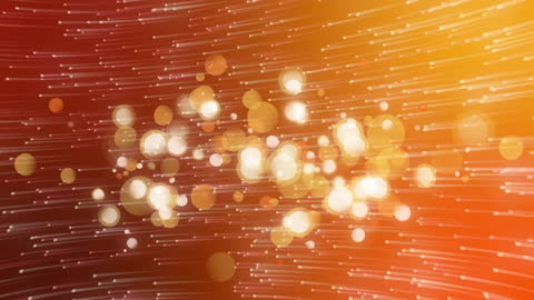 Abstract Glowing Lights Moving on Orange Background
